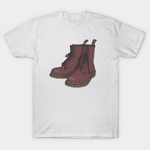 Cherry Red Docs T-Shirt by CarlBatterbee